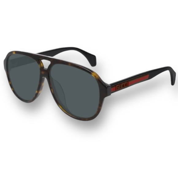 New GUCCI Havana Aviator Tortoise Sunglasses, Green & Red, Full Inclusion - Picture 1 of 16